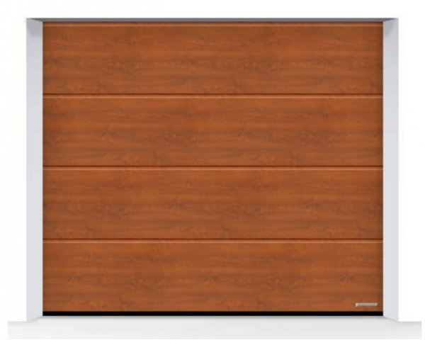 Brama LPU 42 5500 x 2125 mm, Przetłoczenia L, Decograin, Golden Oak + prowadzenie N