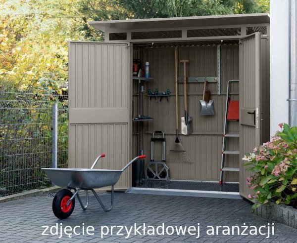 Domek ogrodowy z dachem dwuspadowym „Berry” model „Modern” typ 1