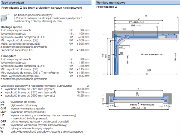 Brama LPU 42 2750 x 2500 mm, Kasetony S, Woodgrain, kolor RAL 7016 antracytowy + prowadzenie Z