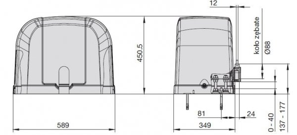 ZESTAW: napęd STA 500 FU (do 2500 kg, do 17 metrów)