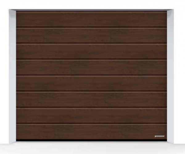 Brama LPU 42 3500 x 2125 mm, Przetłoczenia M, Decograin, Dark Oak + prowadzenie Z