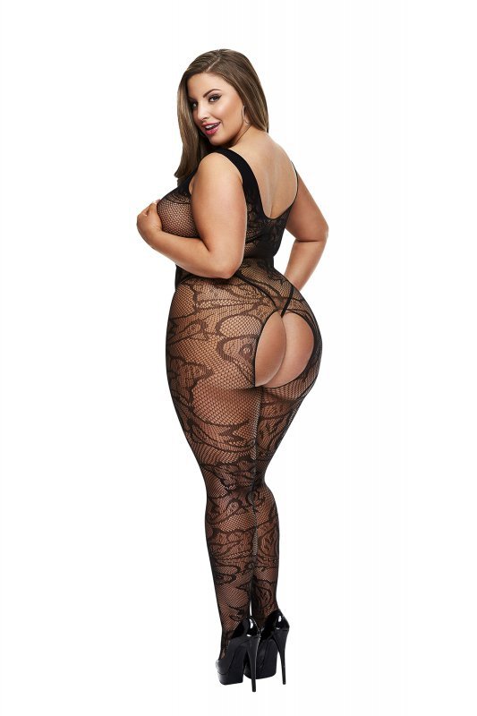 BACI BODYSTOCKING CZARNE WZORZYSTE 50008-33