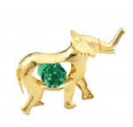 Pozłacana figurka z kryształkami STRASS Swarovski. Słoń 7×4 cm, złoty