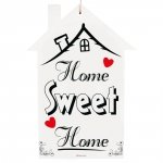 Drewniana tabliczka domek wzbogacona lakierem UV z napisem Home Sweet Home