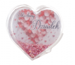 Ramka DLA DZIADKA serce z różowym brokatem.10x4.5x9.5 cm