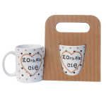 Kubek ceramiczny z napisem  Kocham Cię w ozdobnym opakowaniu eco.