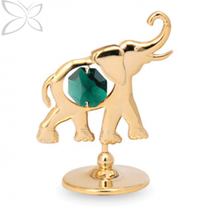 Pozłacana figurka z kryształkami STRASS Swarovski. Słoń 6,5 cm