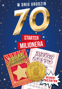 Karnet w Dniu 70 Urodzin Słodki poczatek