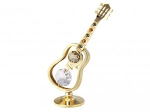 Pozłacana figurka z kryształkami STRASS Swarovski. Wys. 10 cm.