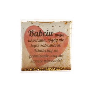 Ramka na zdjęcia z brokatem, BABCIA 10.5*10.5*2.2cm