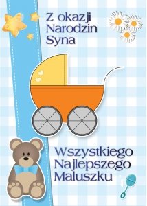 Karnet okolicznościowy z kopertką 'Z okazji narodzin Syna