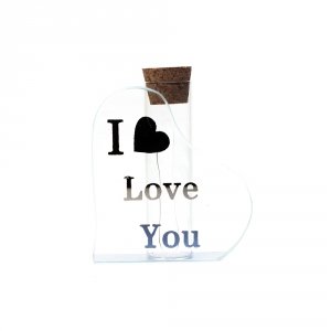 Szklana buteleczka z korkiem I love you