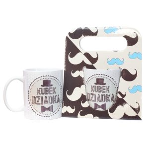 Kubek ceramiczny w ozdobnym opakowaniu z napisem  Kubek Dziadka
