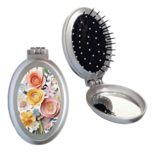 Szczotka składana z lusterkiem KWIATKI