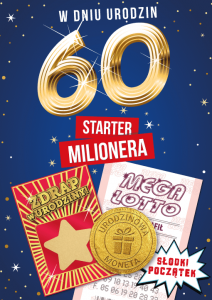 Karnet w Dniu 60 Urodzin Słodki poczatek