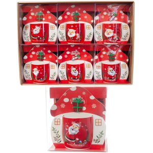 Kubek ceramiczny w ozdobnym opakowaniu  Wesołych Świat .Mix wzorów. 300 ml