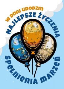 Kartka z kopertą i konfetti  W Dniu Urodzin