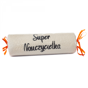 Ręcznik ecru cukierek z haftem Super Nauczycielka