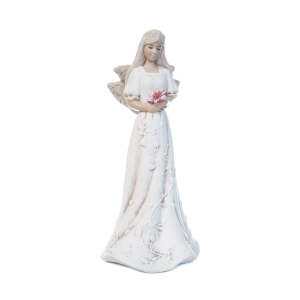 Anioł gipsowy z lilią. Wys. 23 cm