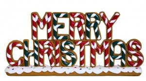 NAPIS PIERNIKOWY MERRY CHRISTMAS KOLOROWY 30,5x4,5x13,5 cm