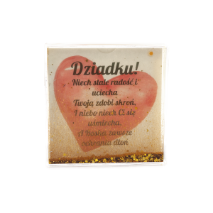 Ramka na zdjęcia z brokatem, DZIADEK 10.5*10.5*2.2cm