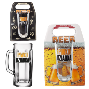 Kufel do piwa w ozdobnym opakowaniu  Piwo Dziadka. 500 ml