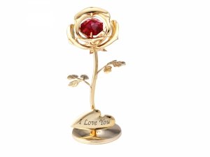 Pozłacana figurka z kryształkami STRASS Swarovski. RÓŻA