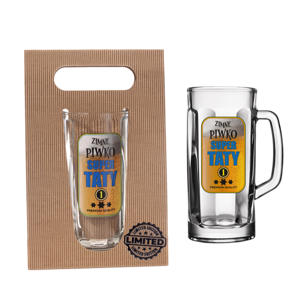 Kufel do piwa w ozdobnym opakowaniu eco."Zimne piwko Kochangeo Taty" - 500ml