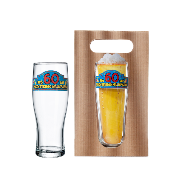 Szklanka do piwa w ozdobnym opakowaniu eco "60 lat", 500 ml