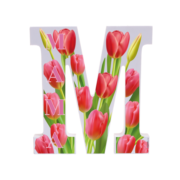 Litera 3d z napisem &quot;Mama&quot; tulipany 19,5 cm