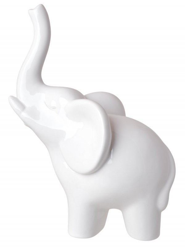 FIGURKA CERAMICZNA SŁOŃ BIAŁY DUŻY 11x18x25 cm