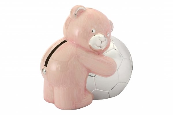 Skarbonka miś różowy 10 cm