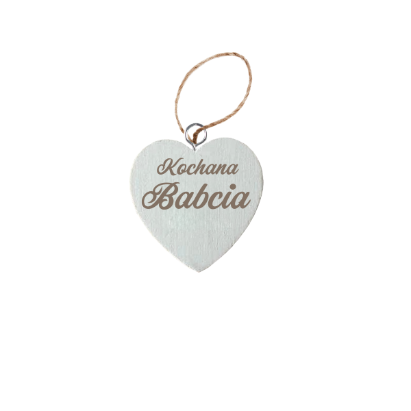 Drewniana tabliczka w kształcie serca - &quot;Kochana Babcia&quot;- 7cm