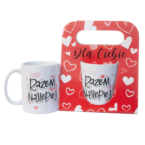 Kubek ceramiczny w ozdobnym opakowaniu z napisem " Razem Najlepiej"