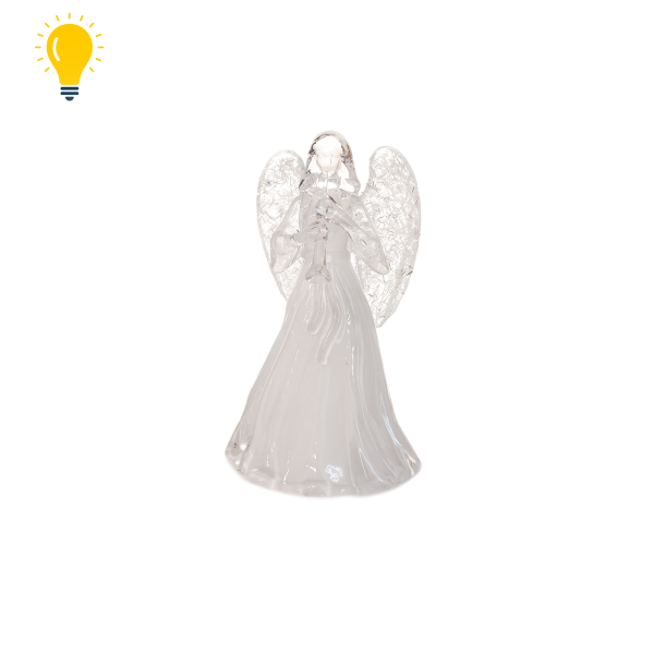 Figurka ANIOŁ akrylowa z oświetleniem LED, różne kolory. Mix wzorów. 7x7.3x13cm