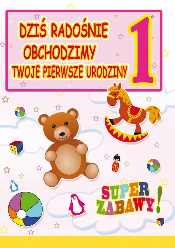 Karnet okolicznościowy z kopertką  'W Dniu 1 Urodzin&quot;