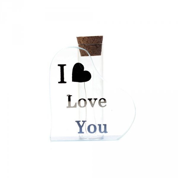 Szklana buteleczka z korkiem &quot;I love you&quot;