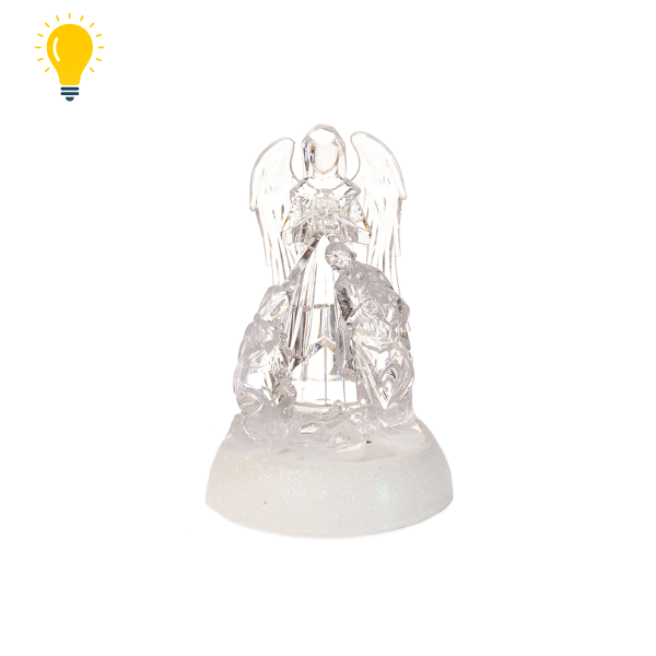 Figurka akrylowa Anioł Szopka z oświetleniem LED. Podświetlenie na różne kolory 10x10x15 cm